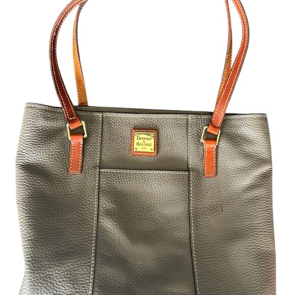 Dooney & Bourke Brown Leather Tote Bag - Picture 1 of 6